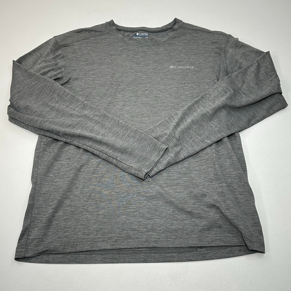 Columbia Men's Long Sleeve Shirt Heather Gray Size S